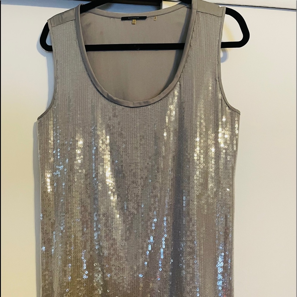 Silver gray front sequins